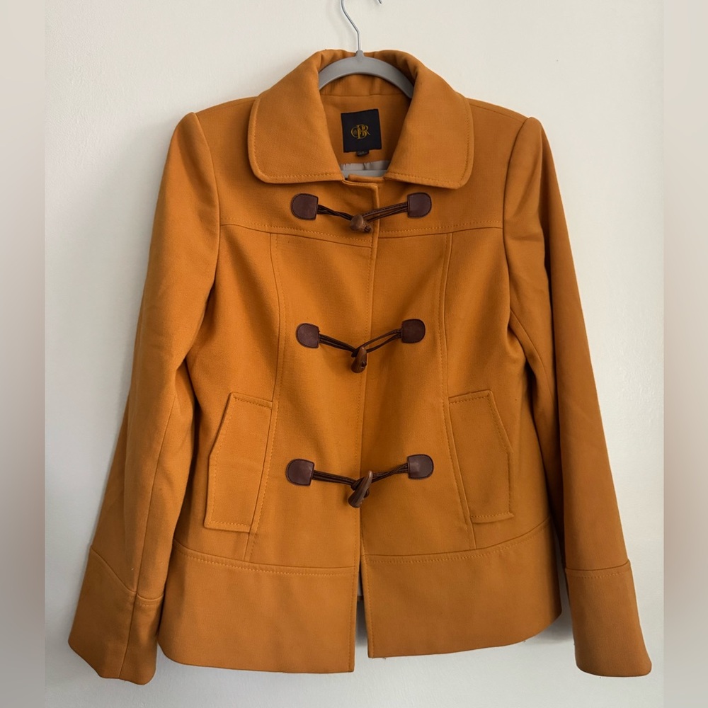 BANANA REPUBLIC Toggle Pea Coat Jacket - Women's Size Small - Mustard Yellow
